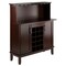 Contemporary Home Living 44.5" Cappuccino Elegant Beynac Buffet Rectangular Cabinet with Wine Bar Counter